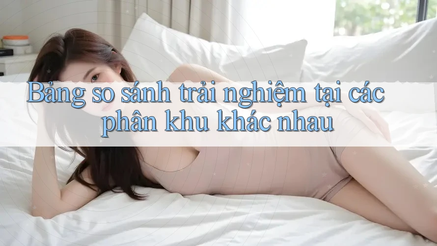 Bảng so sánh trải nghiệm tại các phân khu khác nhau Bảng so sánh trải nghiệm tại các phân khu khác nhau